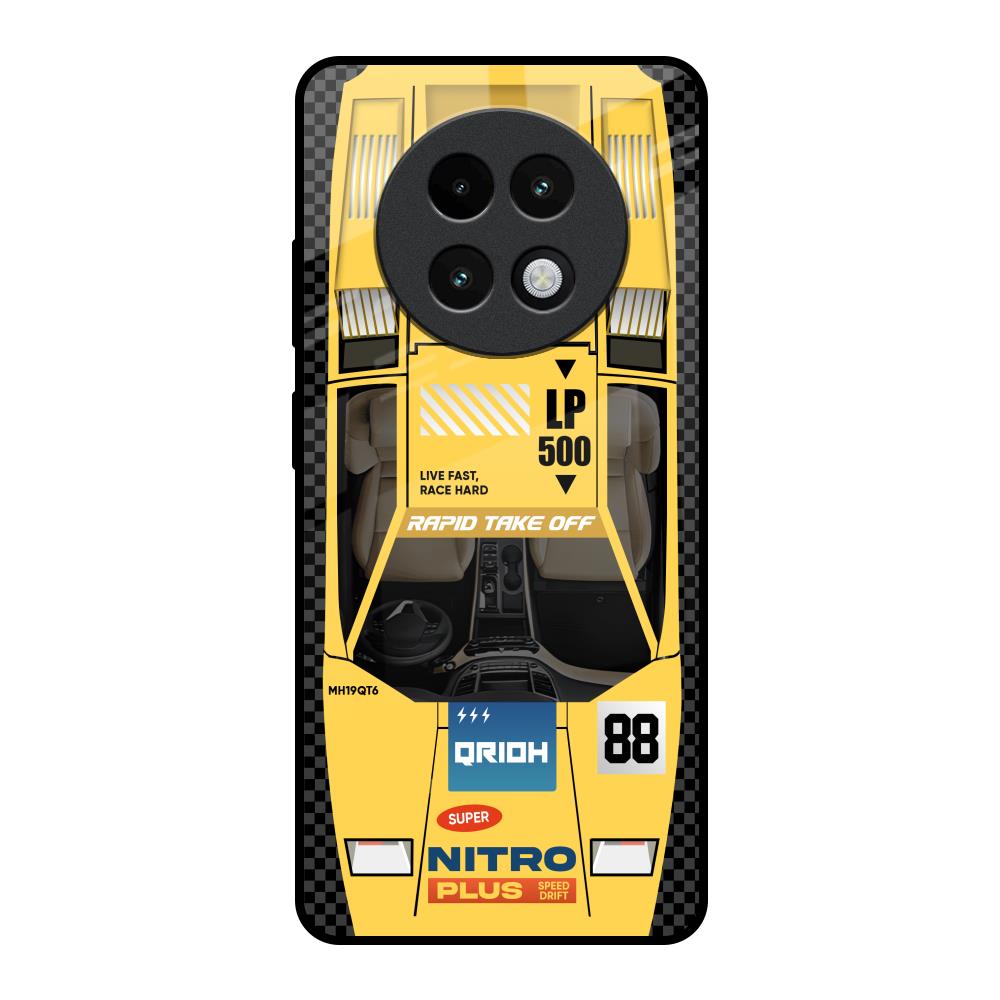 Yellow Racing Car Realme 13 Plus 5G Glass Back Cover Online