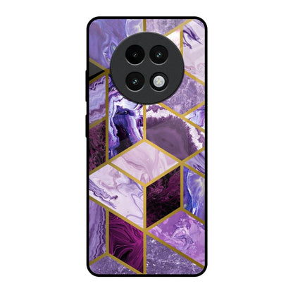 Purple Rhombus Marble Realme 13 Plus 5G Glass Back Cover Online