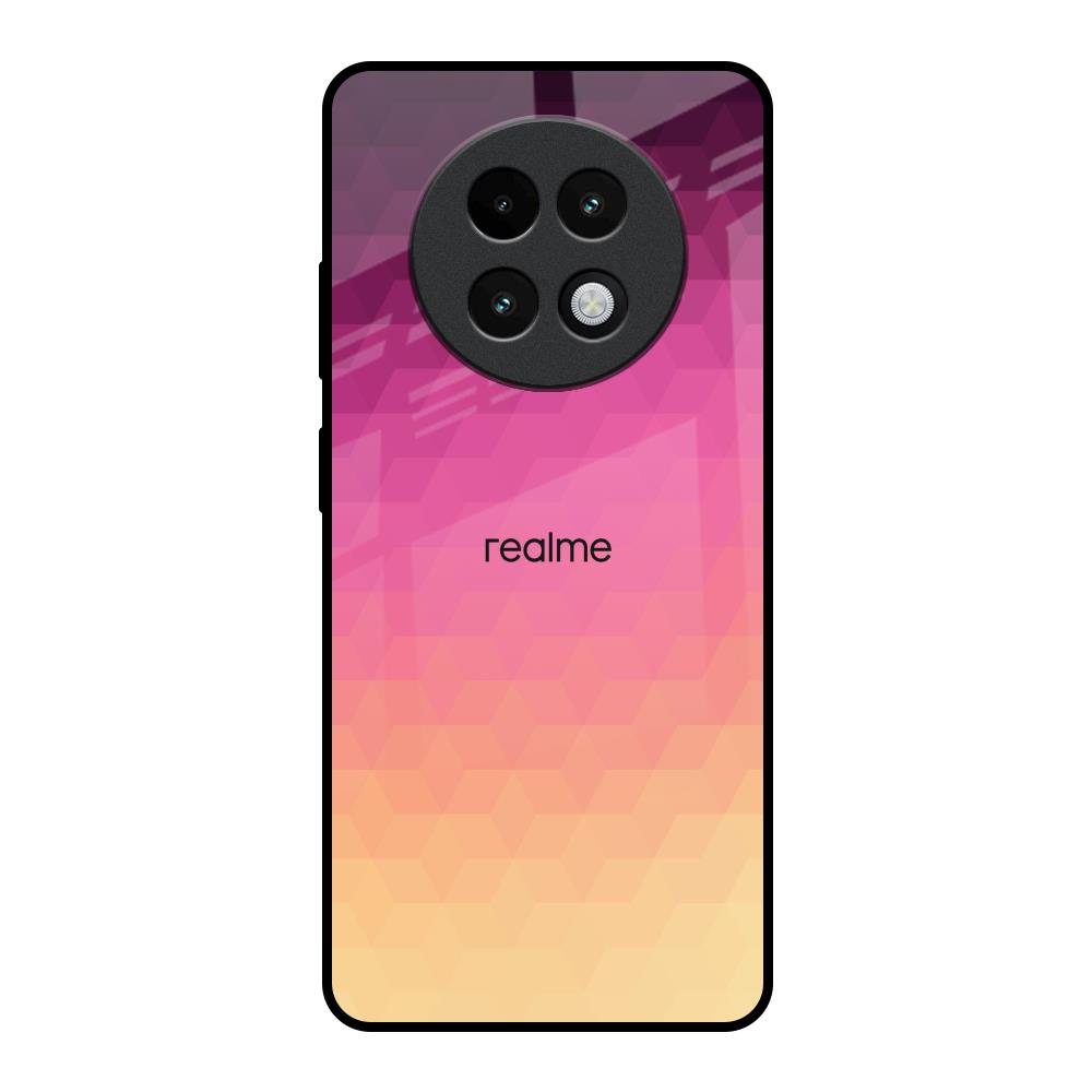 Geometric Pink Diamond Realme 13 Plus 5G Glass Back Cover Online