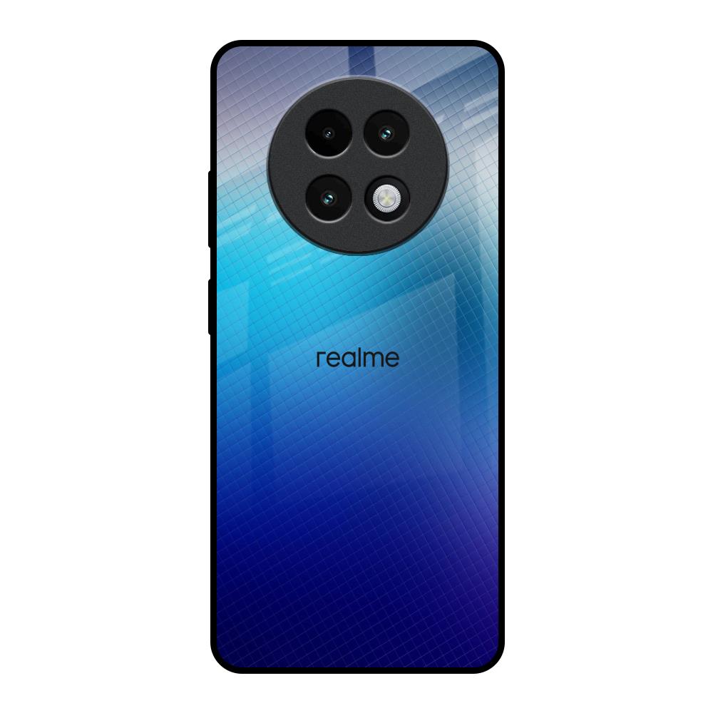 Blue Rhombus Pattern Realme 13 Plus 5G Glass Back Cover Online