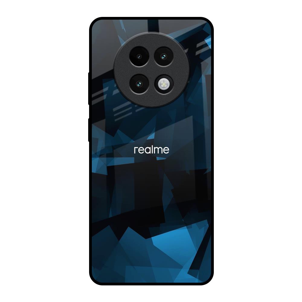 Polygonal Blue Box Realme 13 Plus 5G Glass Back Cover Online