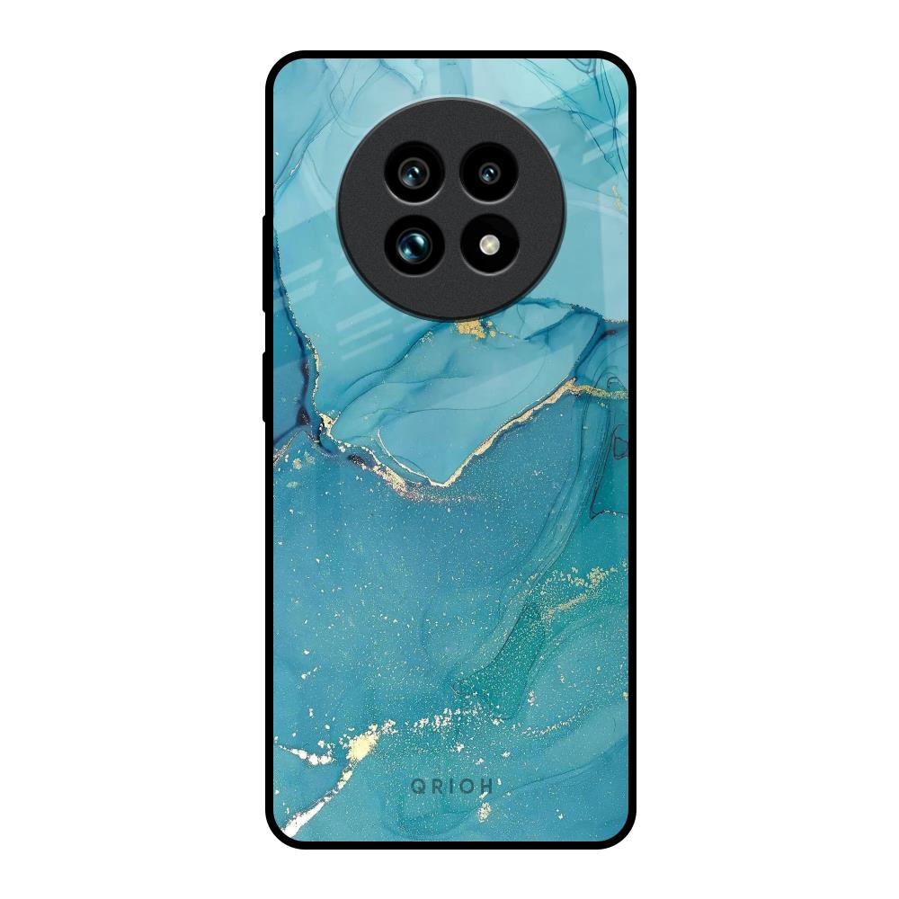 Blue Golden Glitter Realme 13 Pro Plus 5G Glass Back Cover Online