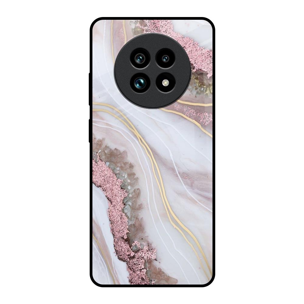 Pink & Gold Gllitter Marble Realme 13 Pro Plus 5G Glass Back Cover Online