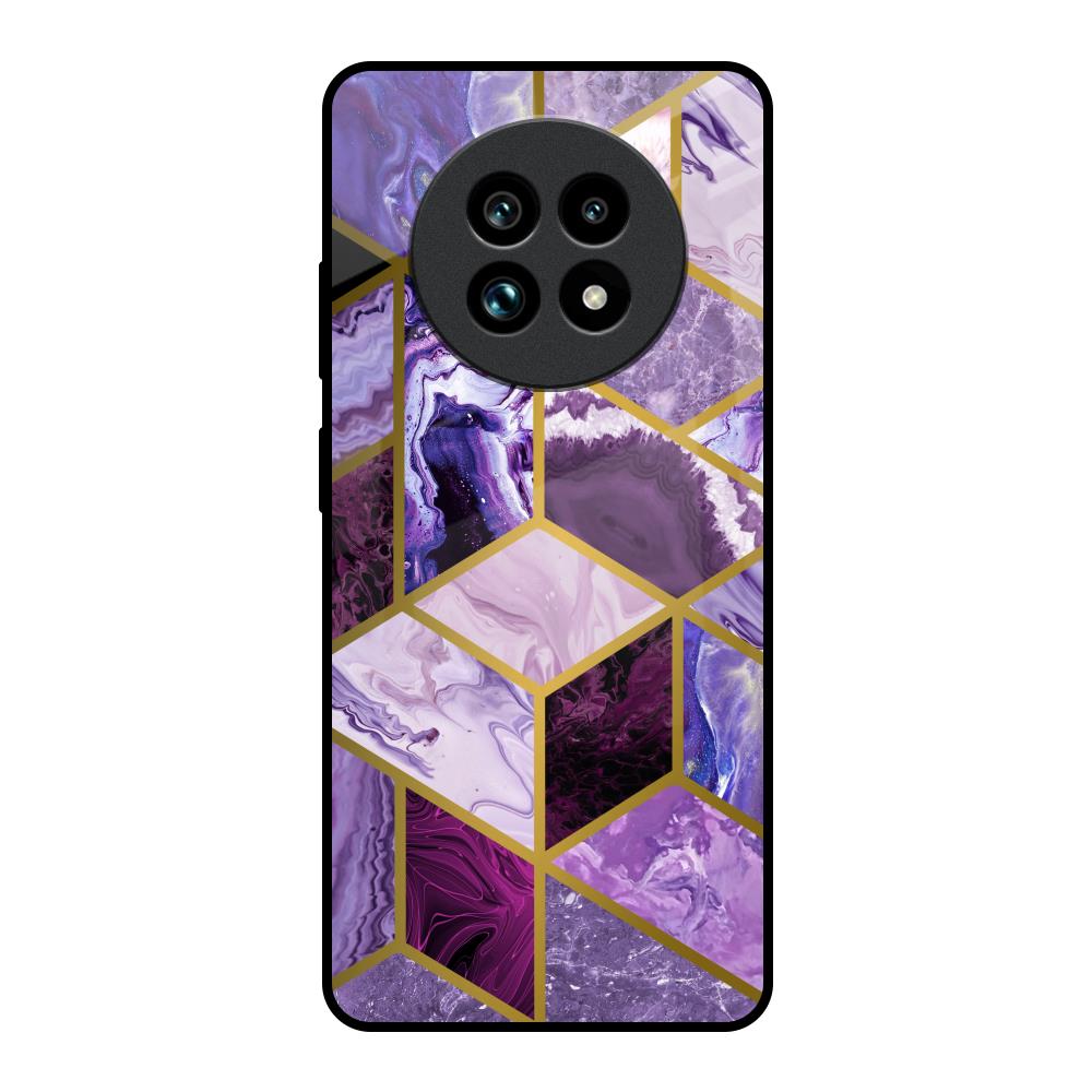 Purple Rhombus Marble Realme 13 Pro Plus 5G Glass Back Cover Online
