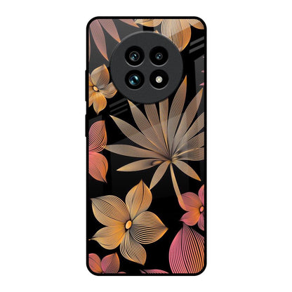 Lines Pattern Flowers Realme 13 Pro Plus 5G Glass Back Cover Online