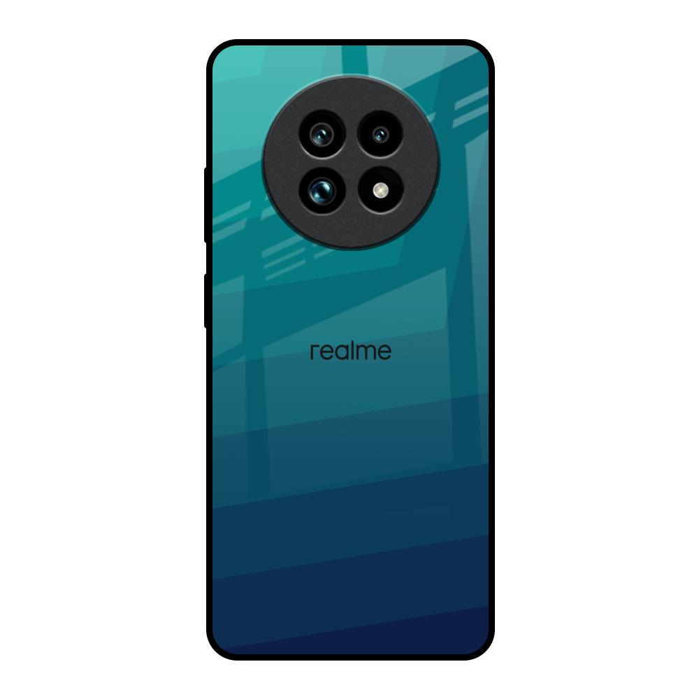 Green Triangle Pattern Realme 13 Pro Plus 5G Glass Back Cover Online