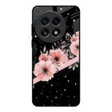 Floral Black Band OnePlus 13 Glass Back Cover Online