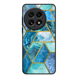 Turquoise Geometrical Marble OnePlus 13 Glass Back Cover Online