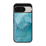 Blue Golden Glitter Google Pixel 9 Pro Glass Cases & Covers Online