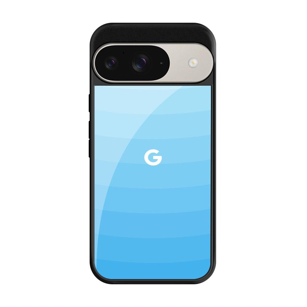 Wavy Blue Pattern Google Pixel 9 Pro Glass Back Cover Online
