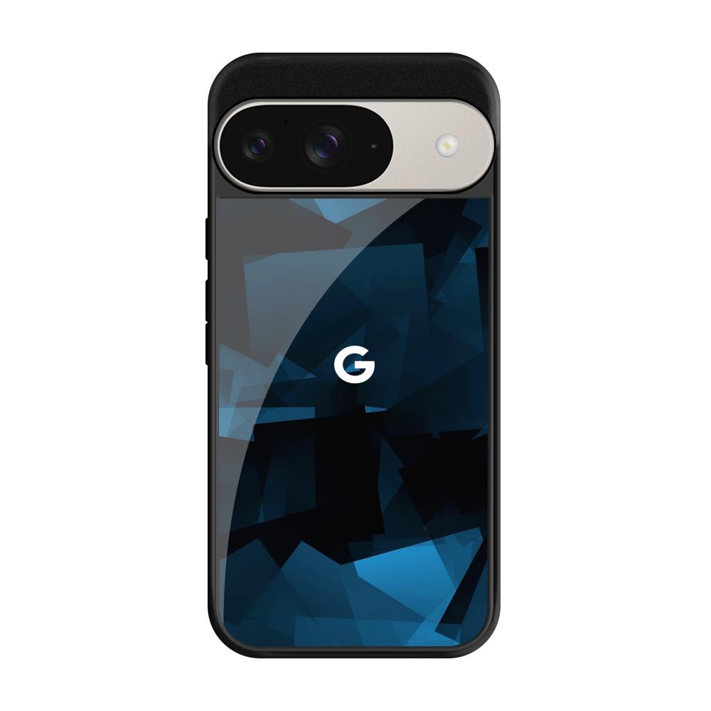 Polygonal Blue Box Google Pixel 9 Pro Glass Back Cover Online