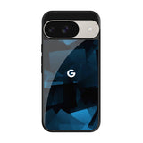 Polygonal Blue Box Google Pixel 9 Pro Glass Back Cover Online