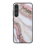 Pink & Gold Gllitter Marble Samsung Galaxy S25 5G Glass Back Cover Online