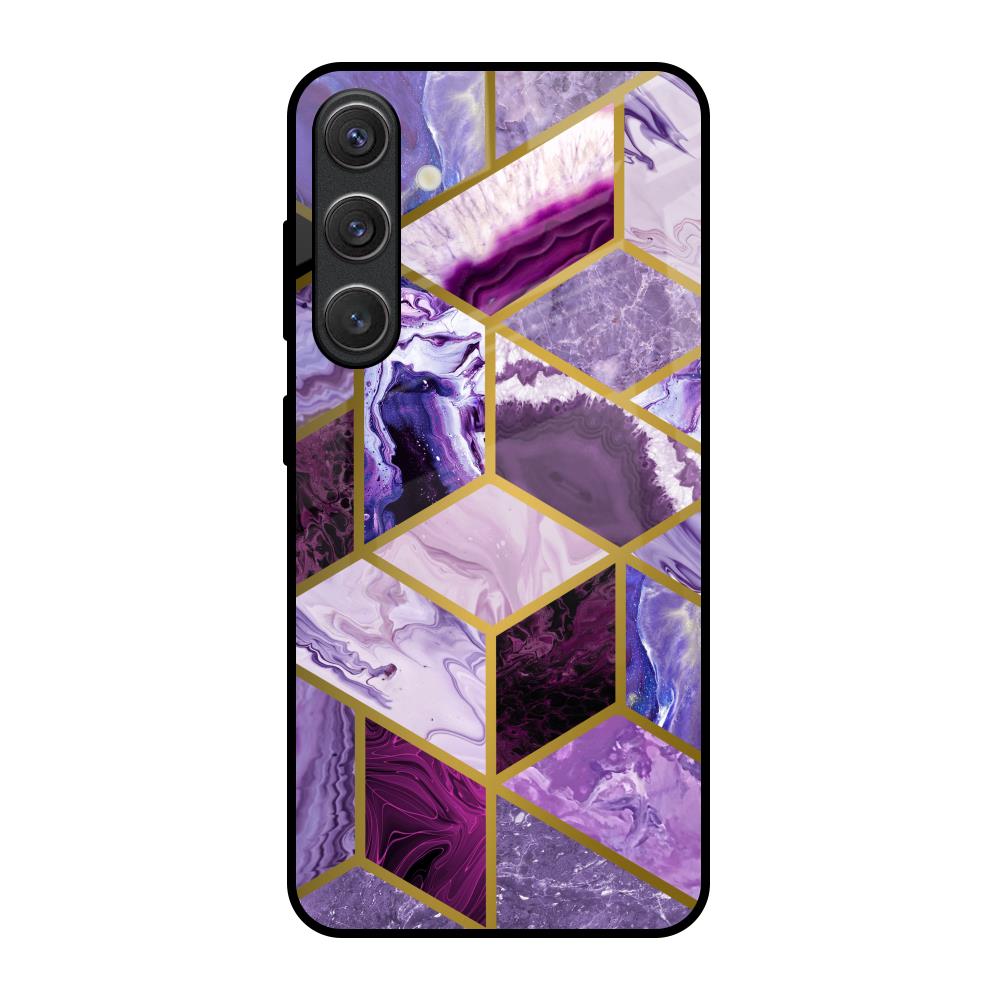 Purple Rhombus Marble Samsung Galaxy S25 5G Glass Back Cover Online