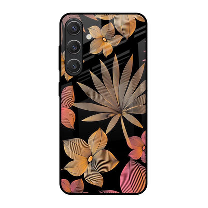 Lines Pattern Flowers Samsung Galaxy S25 5G Glass Back Cover Online