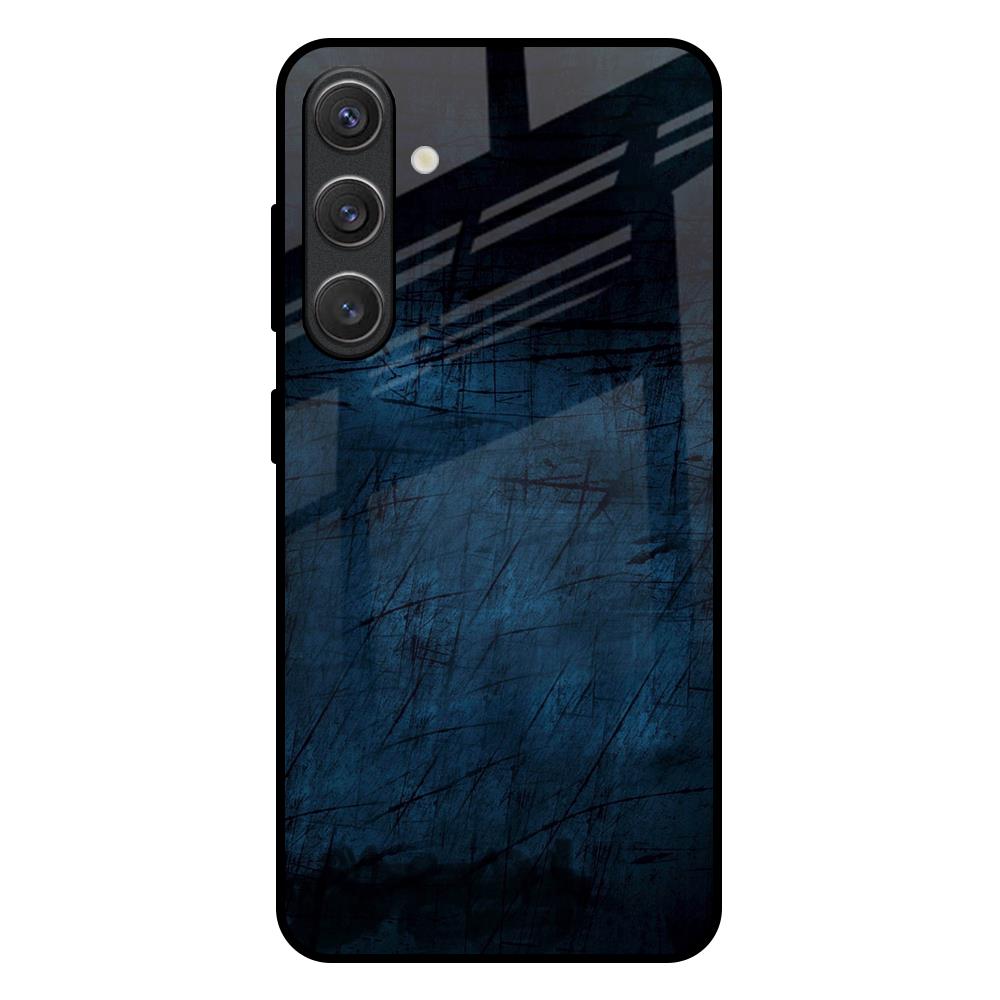 Dark Blue Grunge Samsung Galaxy S25 Plus 5G Glass Back Cover Online