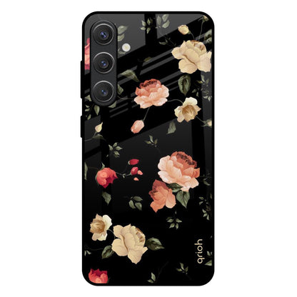 Black Spring Floral Samsung Galaxy S25 Plus 5G Glass Back Cover Online