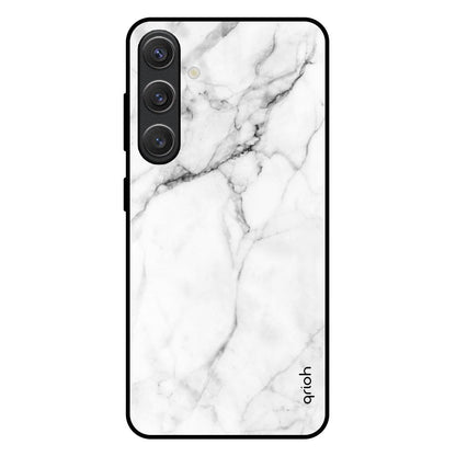 Modern White Marble Samsung Galaxy S25 Plus 5G Glass Back Cover Online