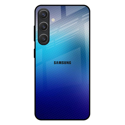 Blue Rhombus Pattern Samsung Galaxy S25 Plus 5G Glass Back Cover Online