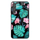 Tropical Leaves & Pink Flowers Samsung Galaxy A56 5G Glass Back Cover Online