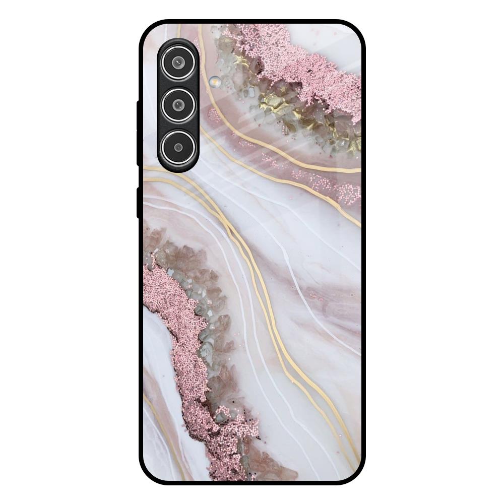 Pink & Gold Gllitter Marble Samsung Galaxy A56 5G Glass Back Cover Online