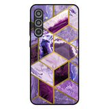 Purple Rhombus Marble Samsung Galaxy A56 5G Glass Back Cover Online