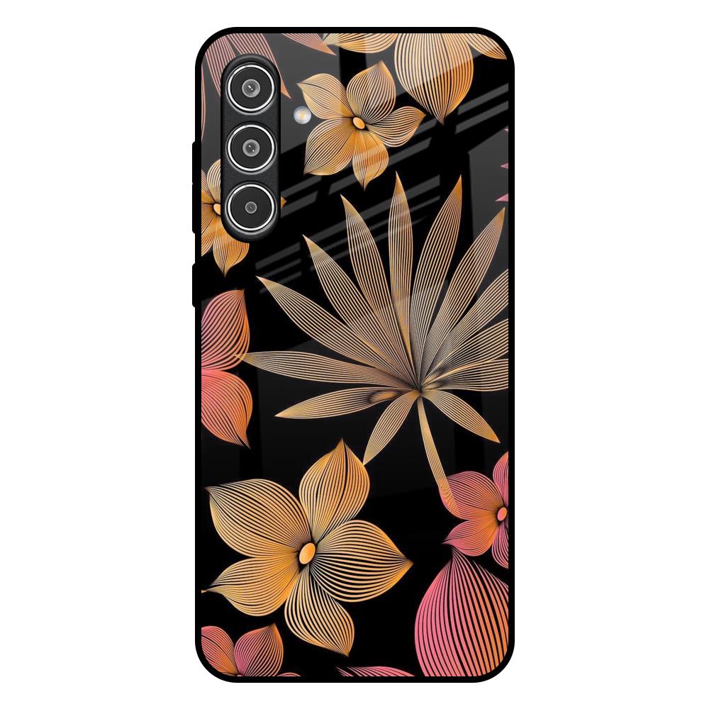 Lines Pattern Flowers Samsung Galaxy A56 5G Glass Back Cover Online