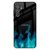Teal Flames Samsung Galaxy A56 5G Glass Back Cover Online