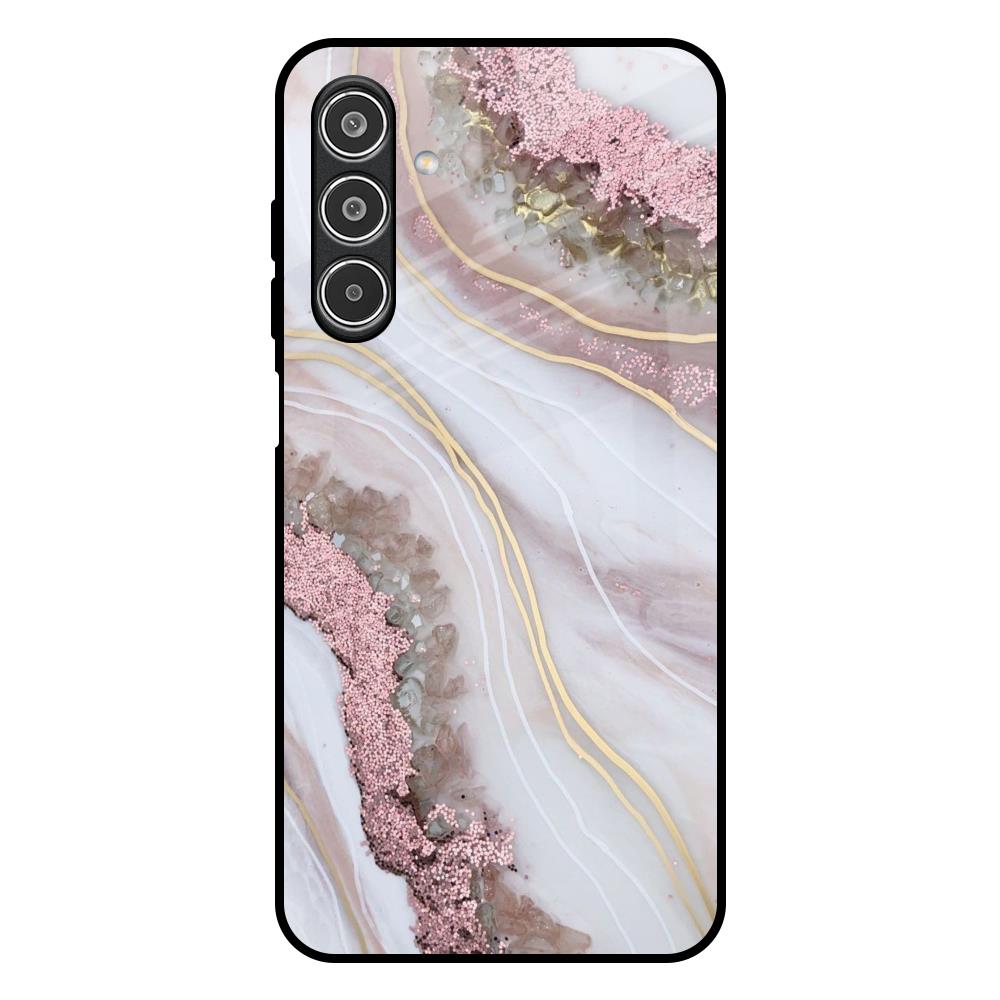 Pink & Gold Gllitter Marble Samsung Galaxy A26 5G Glass Back Cover Online