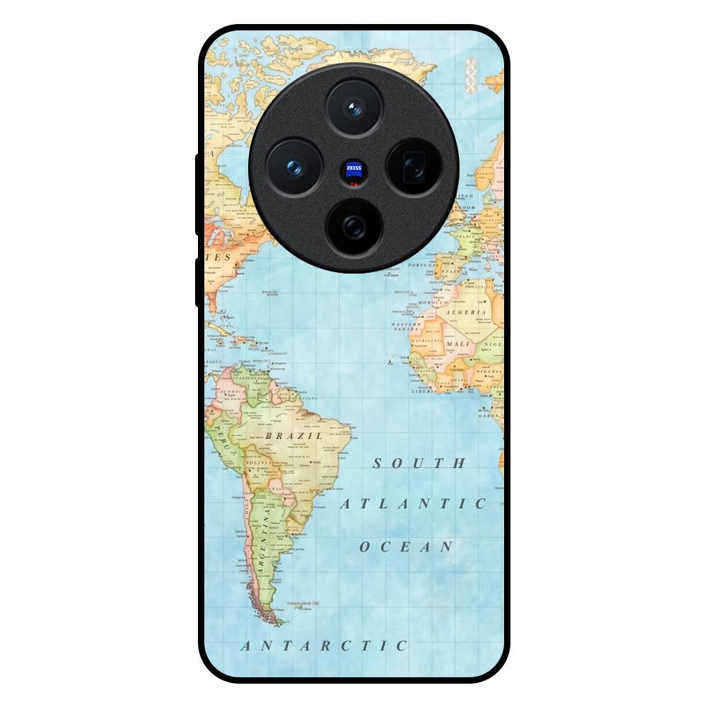 Travel Map Vivo X200 5G Glass Back Cover Online