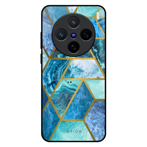 Turquoise Geometrical Marble Vivo X200 5G Glass Back Cover Online
