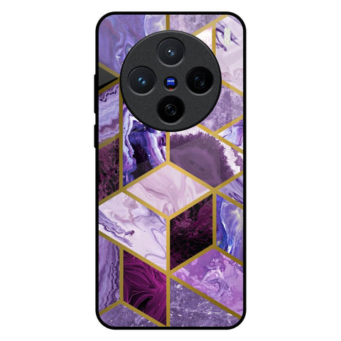Purple Rhombus Marble Vivo X200 5G Glass Back Cover Online