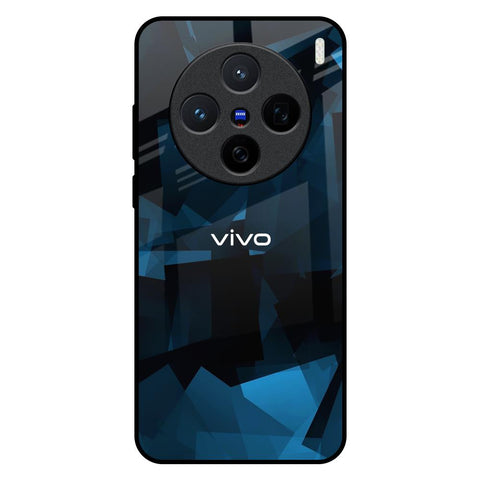 Polygonal Blue Box Vivo X200 5G Glass Back Cover Online