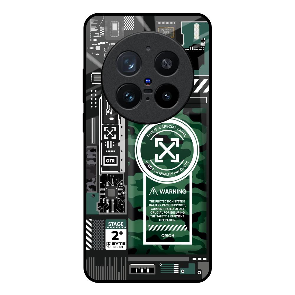 Green Camo Circuit Vivo X200 Pro 5G Glass Back Cover Online