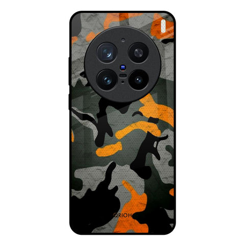 Camouflage Orange Vivo X200 Pro 5G Glass Back Cover Online