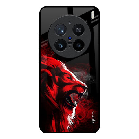 Red Angry Lion Vivo X200 Pro 5G Glass Back Cover Online