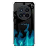 Teal Flames Vivo X200 Pro 5G Glass Back Cover Online