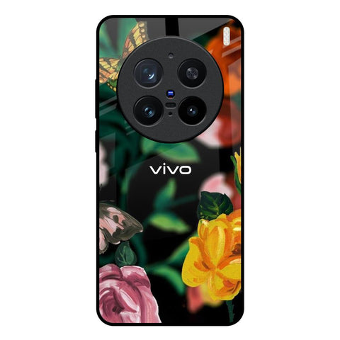 Flowers & Butterfly Vivo X200 Pro 5G Glass Back Cover Online