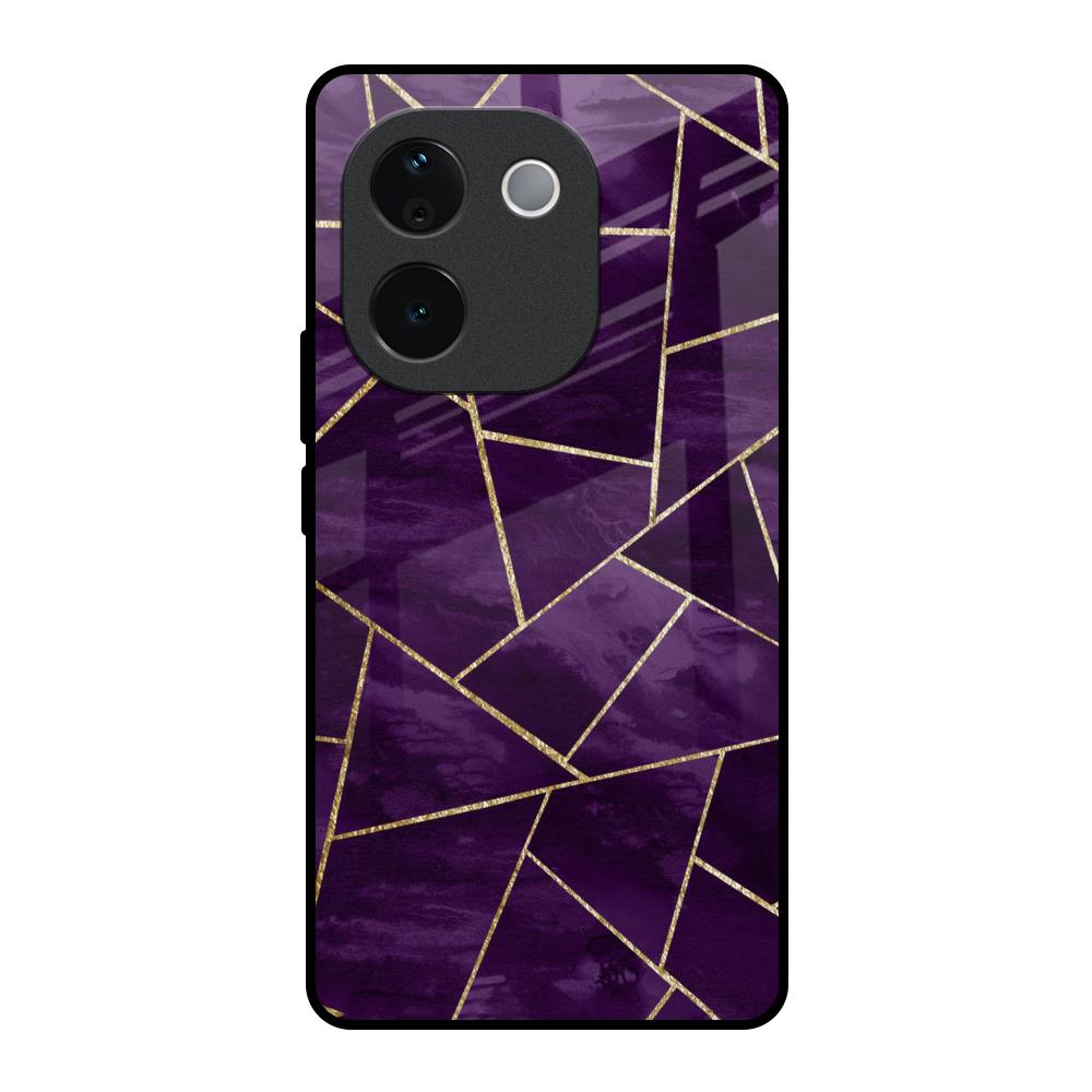 Geometric Purple Vivo T3 Pro 5G Glass Back Cover Online