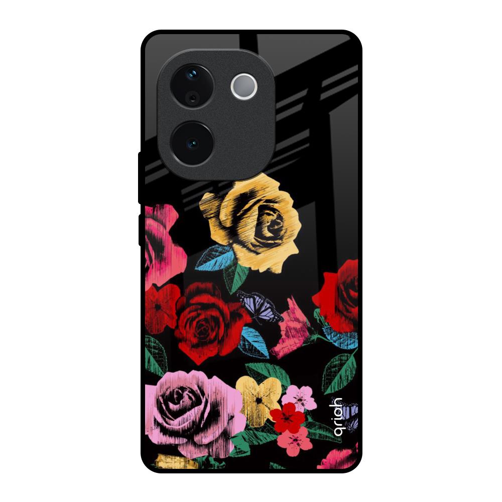 Floral Decorative Vivo T3 Pro 5G Glass Back Cover Online