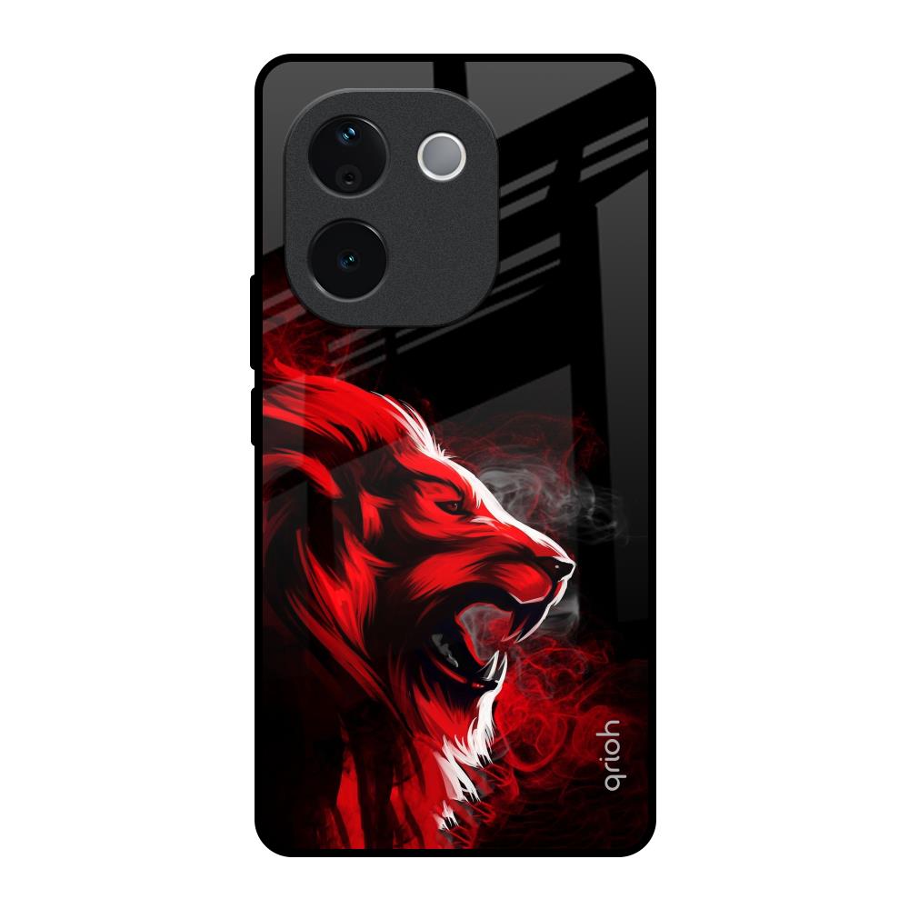 Red Angry Lion Vivo T3 Pro 5G Glass Back Cover Online