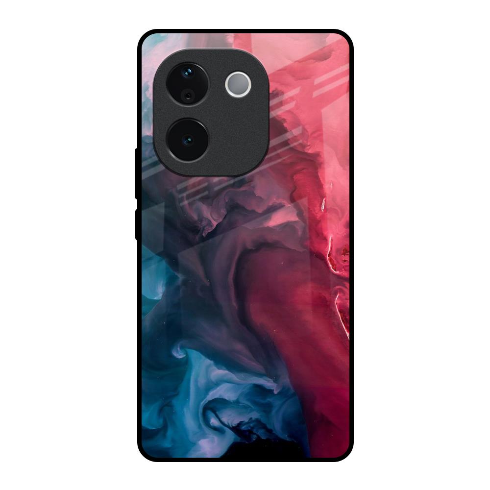 Blue & Red Smoke Vivo T3 Pro 5G Glass Back Cover Online
