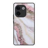 Pink & Gold Gllitter Marble Vivo T3 Pro 5G Glass Back Cover Online