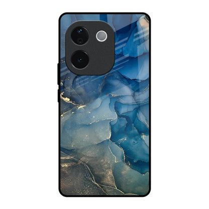 Blue Cool Marble Vivo T3 Pro 5G Glass Back Cover Online