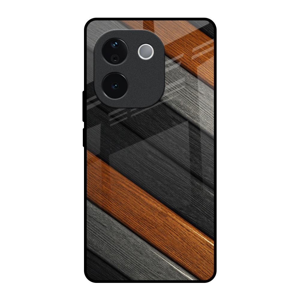 Tri Color Wood Vivo T3 Pro 5G Glass Back Cover Online