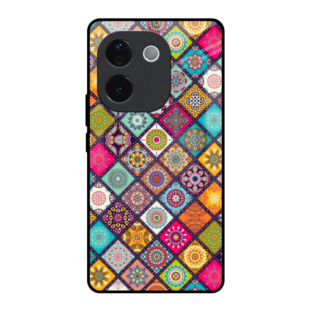 Multicolor Mandala Vivo T3 Pro 5G Glass Back Cover Online