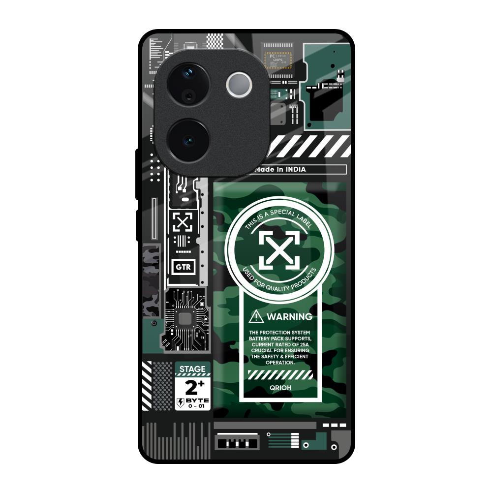 Green Camo Circuit IQOO Z9s Pro 5G Glass Back Cover Online