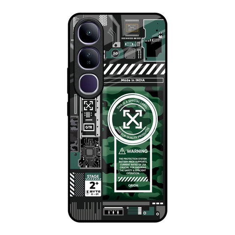 Green Camo Circuit Vivo Y300 5G Glass Back Cover Online