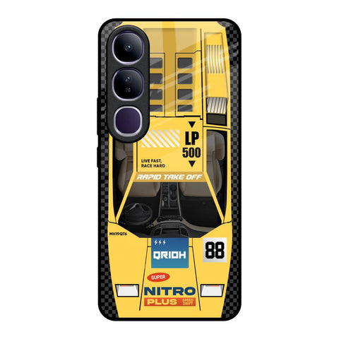 Yellow Racing Car Vivo Y300 5G Glass Back Cover Online