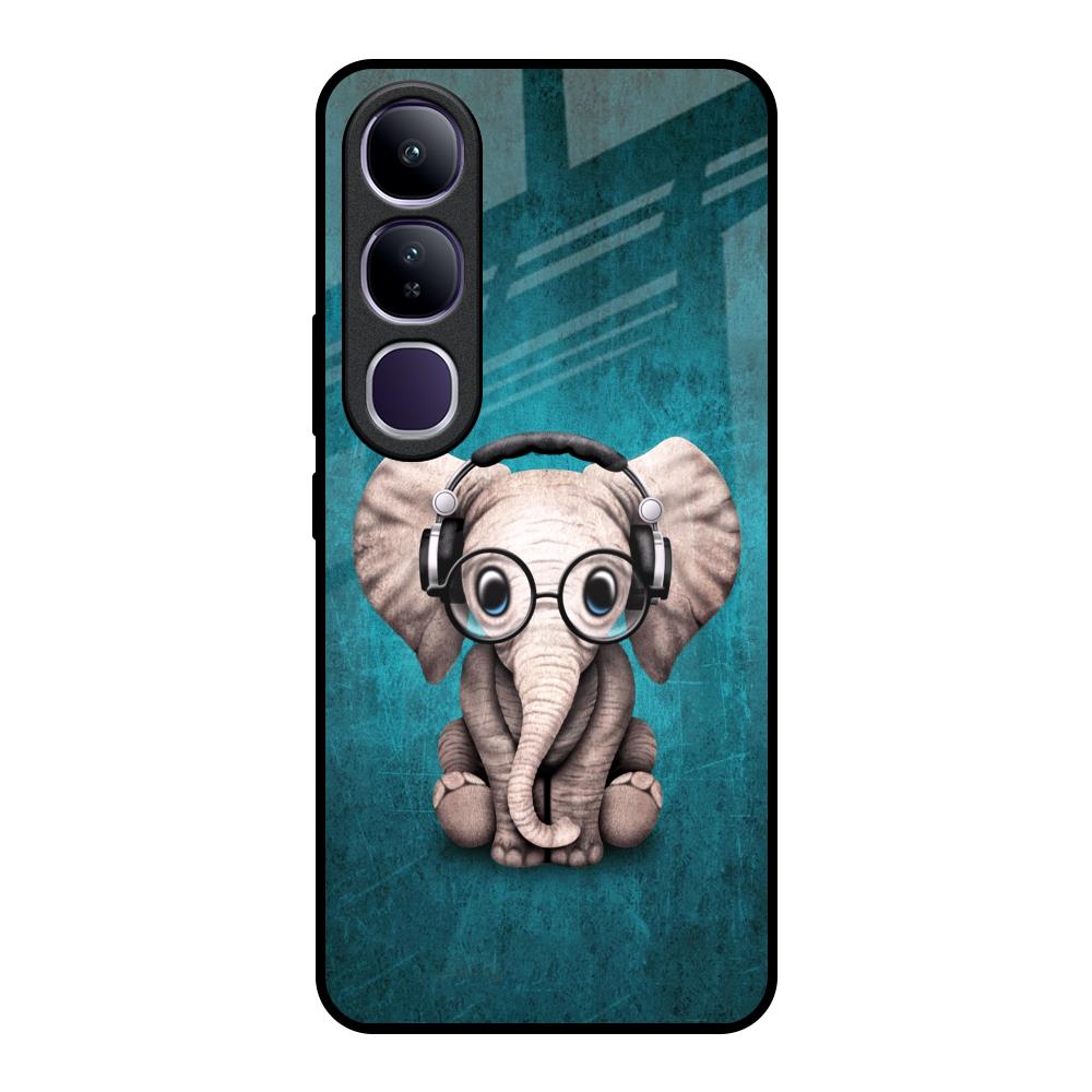 Adorable Baby Elephant Vivo Y300 5G Glass Back Cover Online